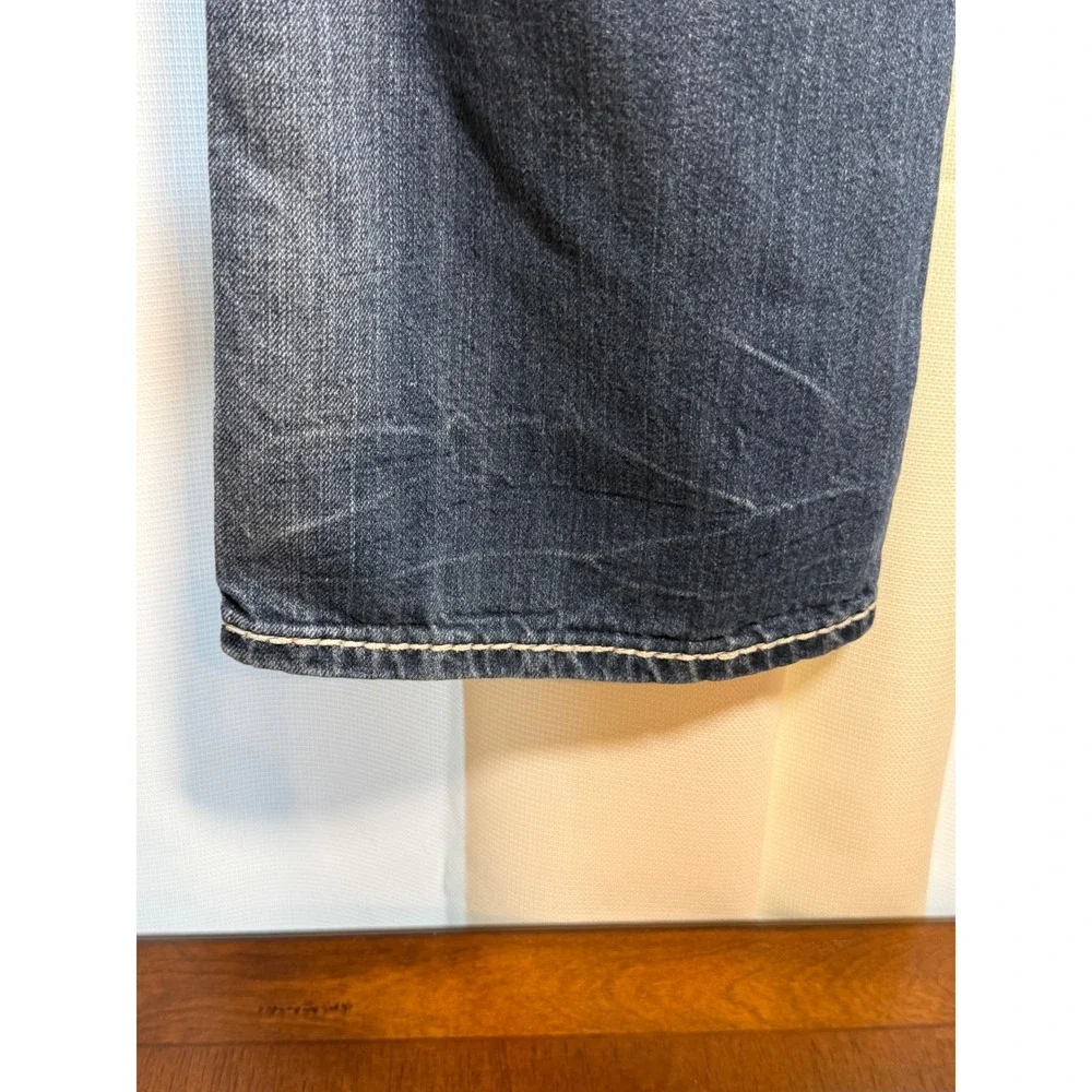 Rock Revival Mens Bootcut Jeans Size 34 Flap Pocket Thick Stitch Blue Y2K